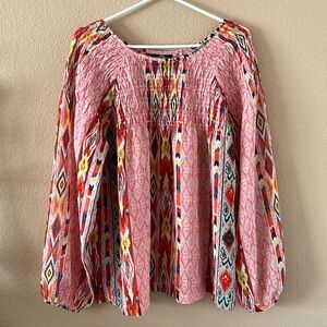 Angie Boho Tribal Print Blouse